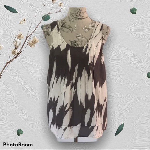 𝅺*eliot Gray Silk Top L - Picture 1 of 6